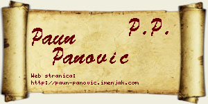Paun Panović vizit kartica